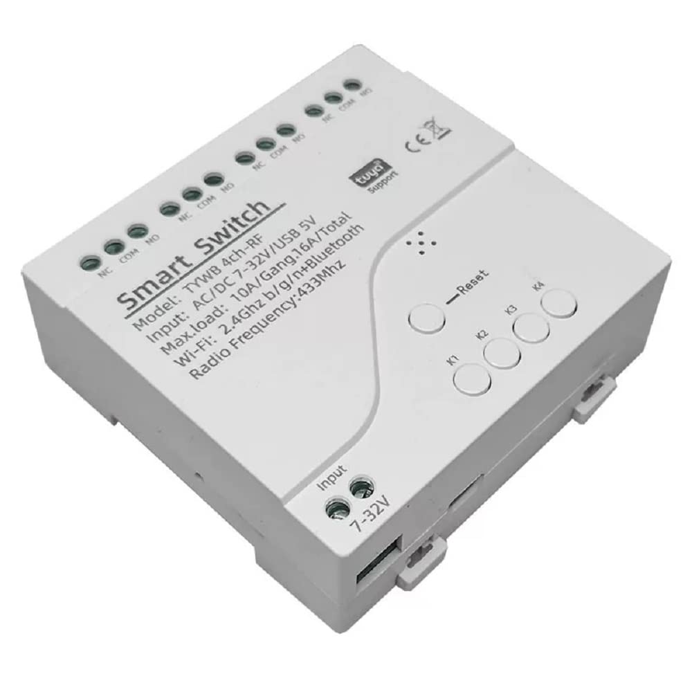 4 Channel Smart WiFi RF Bluetooth Wireless Dry Contact Relay Switch Module,Phone app Remote Control,Compatible with Alexa Google Home (Tuya 4CH 5V AC/DC7-32V) - Image 8