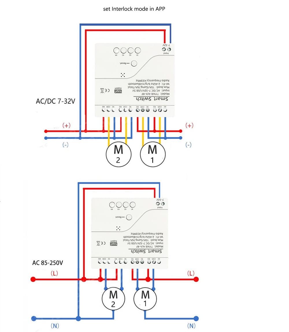 4 Channel Smart WiFi RF Bluetooth Wireless Dry Contact Relay Switch Module,Phone app Remote Control,Compatible with Alexa Google Home (Tuya 4CH 5V AC/DC7-32V) - Image 5
